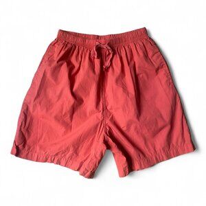 AKWA USA burnt orange baggy drawstring pull on high rise shorts M 6" inseam